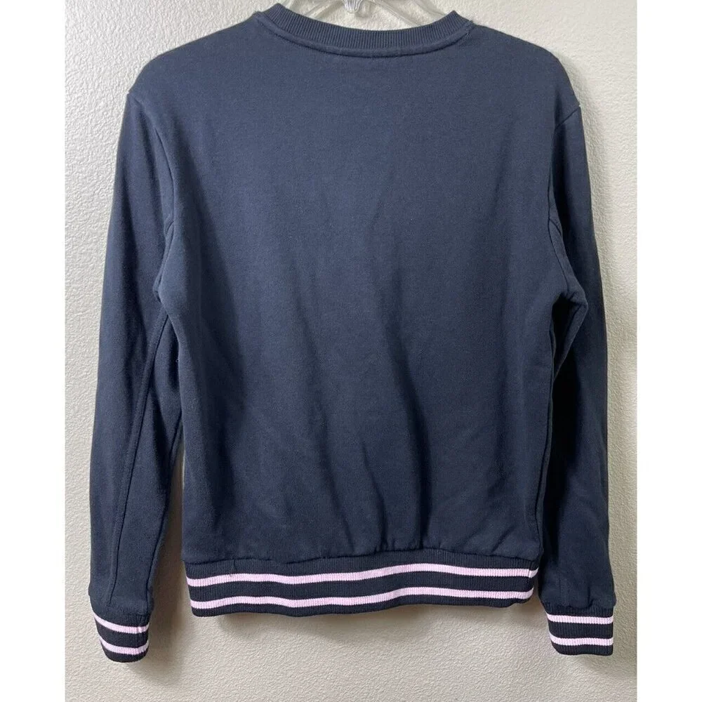 FILA Black Crewneck Multicolor Spellout Women's Sweatshirt Size Small Athletic